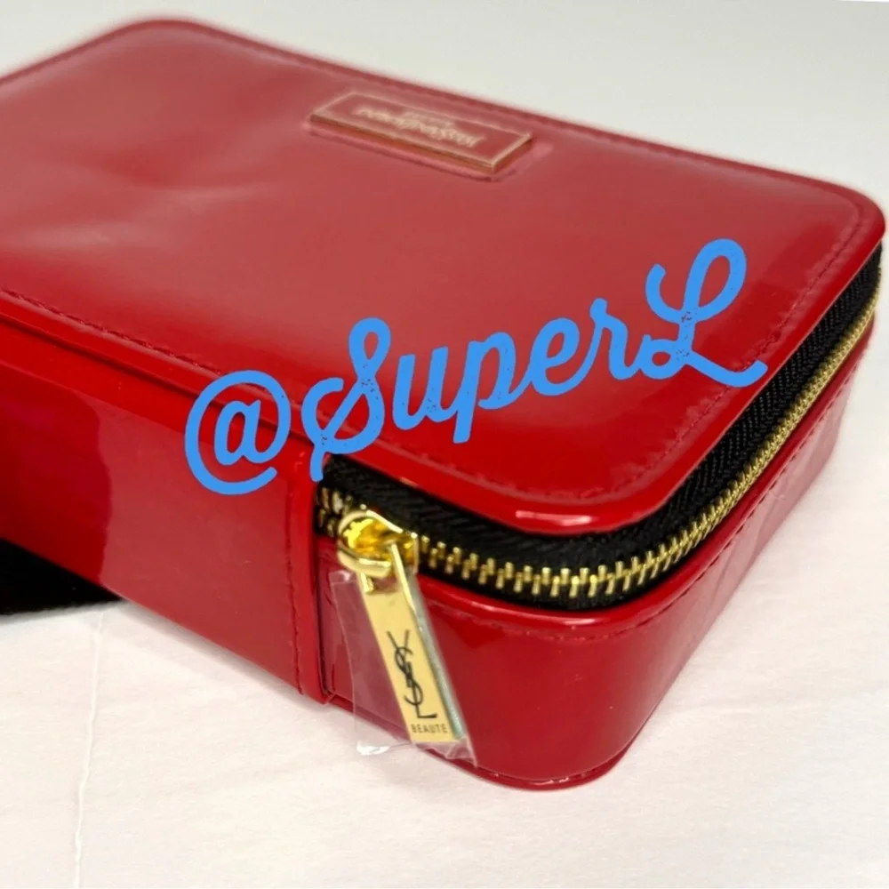 NEW YSL Yves Saint Laurent Beauty Rouge Vanity Case Makeup Bag Red - Picture 5 of 7